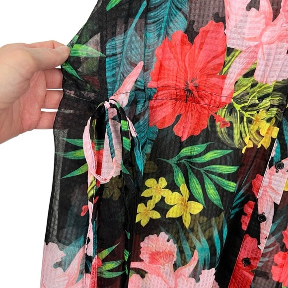 Soft Surroundings Floral Sheer Swimsuit Cover Up – Tropical Print – Size M - Picture 7 of 10